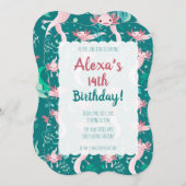 Alotta Pink Axolotls über Aquamarine Einladung (Vorne/Hinten)