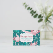Alotta Pink Axolotts auf Aquamariner Visitenkarte (Stehend Vorderseite)