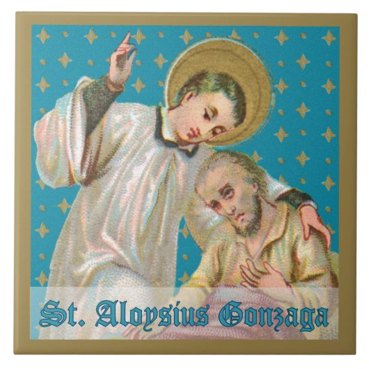 Aloysius Gonzaga & Plague Victim (M 006) Fliese (Vorderseite)