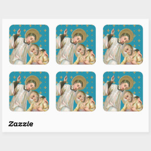 Aloysius Gonzaga & Plague Victim (M 006) Quadratischer Aufkleber