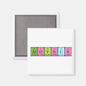Aloysius periodic table name magnet (Vorderseite/Rückseite)