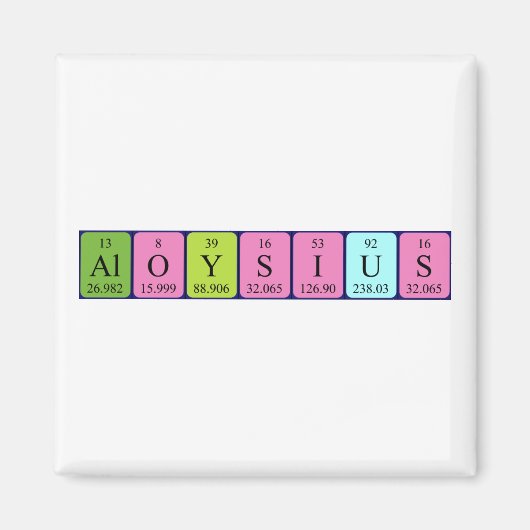 Aloysius periodic table name magnet (Vorne)