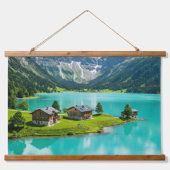 Alp Bergsee Landschaft Wandteppich Mit Holzrahmen (Vorne)