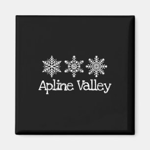 Alp Tal Skifahren Ski Ski Skifahren Snowflakes Magnet