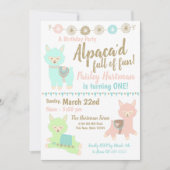 Alpaca 1. Geburtstag Party Einladung (Vorderseite)