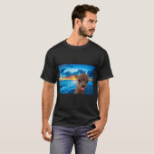 Alpaca am Strand Vielen Dank T-Shirt (Vorne ganz)
