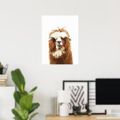 Alpaca Animal Portrait Poster (Heimbüro)