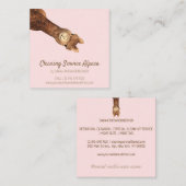 Alpaca-Baby-Rosa Quadratische Visitenkarte (Vorne/Hinten)