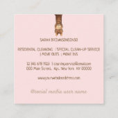 Alpaca-Baby-Rosa Quadratische Visitenkarte (Rückseite)