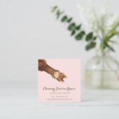 Alpaca-Baby-Rosa Quadratische Visitenkarte (Stehend Vorderseite)