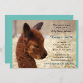 Alpaca Baby Shower Einladungen Boy (Vorne/Hinten)