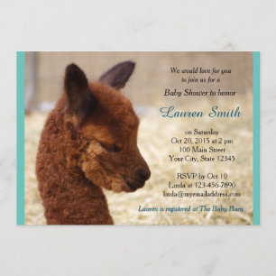 Alpaca Baby Shower Invitations Boy Einladung