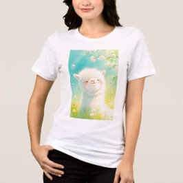 Alpaca Basking in den Blumen Tri-Blend Shirt