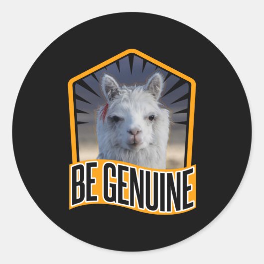 Alpaca Be echtes Zitat - Llama Lover Runder Aufkleber (Vorderseite)