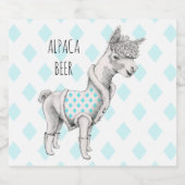Alpaca-Bierflasche-Etikett (4" x 3,5") Bierflaschenetikett (Einzelnes Label)