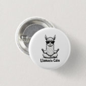 Alpaca Bleibe Calm Llamaste Lama Yoga Funny Button (Vorne & Hinten)