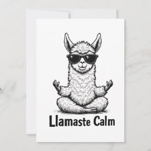 Alpaca Bleibe Calm Llamaste Lama Yoga Funny Feiertagskarte