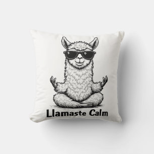 Alpaca Bleibe Calm Llamaste Lama Yoga Funny Kissen
