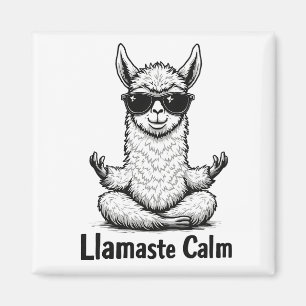 Alpaca Bleibe Calm Llamaste Lama Yoga Funny Magnet