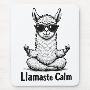 Alpaca Bleibe Calm Llamaste Lama Yoga Funny Mousepad