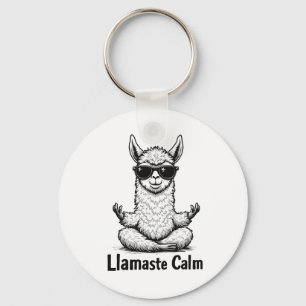 Alpaca Bleibe Calm Llamaste Lama Yoga Funny Schlüsselanhänger