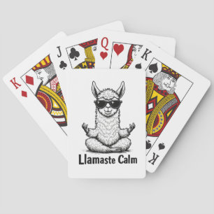 Alpaca Bleibe Calm Llamaste Lama Yoga Funny Spielkarten