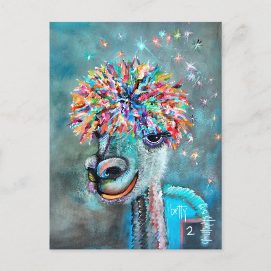 Alpaca - Bossy Betty 2r Postkarte (Vorderseite)