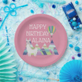 Alpaca Bright Pink Birthday Party Pappteller (Party)
