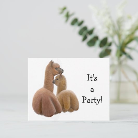 Alpaca Buddies Einladung (Stehend Vorderseite)