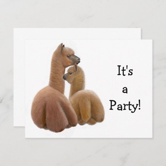 Alpaca Buddies Einladung (Vorne/Hinten)