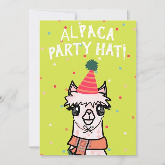 Alpaca Cactus Fiesta Birthday Einladung (Vorderseite)