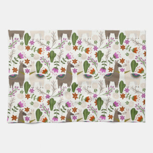 Alpaca Cactus floral Pattern Animal Lover Geschirrtuch