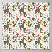 Alpaca Cactus floral Pattern Animal Lover Poster (Vorne)