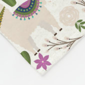 Alpaca Cactus Floral Pattern Fleecedecke (Ecke)