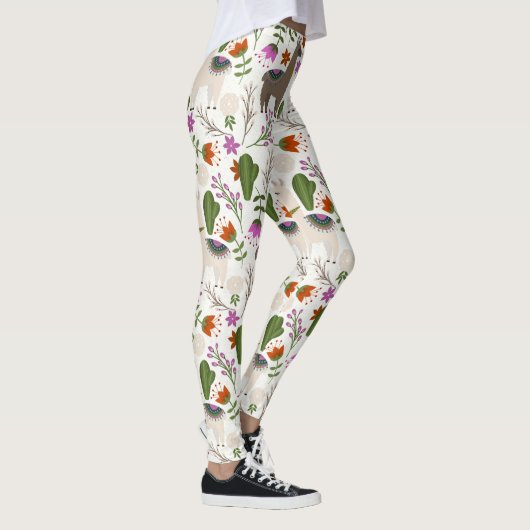 Alpaca Cactus Floral Pattern Leggings (Rechts)