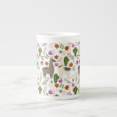 Alpaca Cactus Floral Pattern Porzellantasse (Vorderseite)