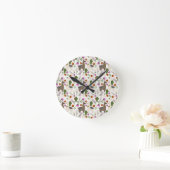 Alpaca Cactus Floral Pattern Runde Wanduhr (Zuhause)