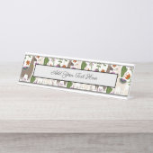 Alpaca Cactus Floral Pattern Schreibtischnamensplakette (Vorderseite )