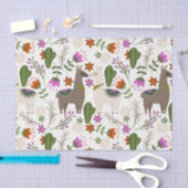 Alpaca Cactus Floral Pattern Seidenpapier (Handwerk)