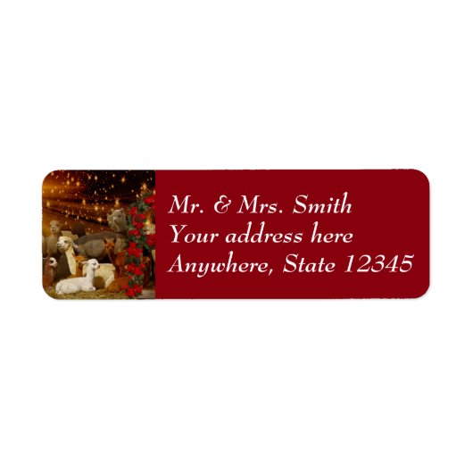 Alpaca Christmas Address Labels (Vorne)