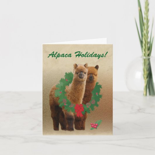 Alpaca Christmas Cards Feiertagskarte (Vorderseite)