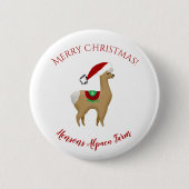Alpaca Christmas Holiday Button (Vorderseite)