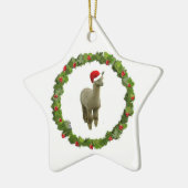 Alpaca Christmas Wreath Keramikornament (Links)