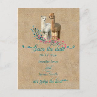 Alpaca Country Save the Date Postkarten