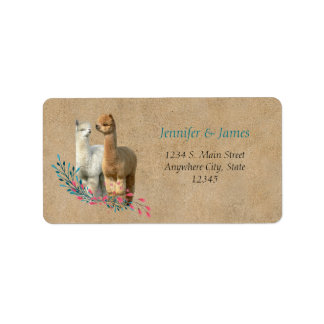 Alpaca Country Wedding Address Return Labels Adressaufkleber