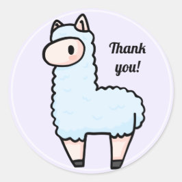 Alpaca dankt Ihnen für den klassischen Rundaufkleb Runder Aufkleber