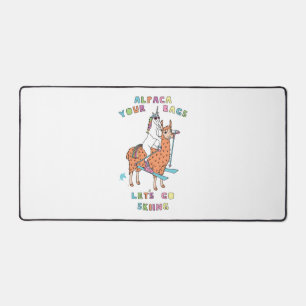 Alpaca Deine Taschen Lasse Skifahren Einiges Horn Schreibtischunterlage