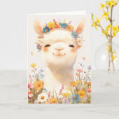 Alpaca Eine Wiese der Freude Karte (Gelbe Blume)