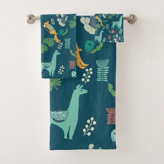 Alpaca-Entwurfsmuster Badhandtuch Set (Insitu)