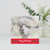 Alpaca Frohe Weihnachtsgrüßkarte Karte (Stehend Vorderseite)